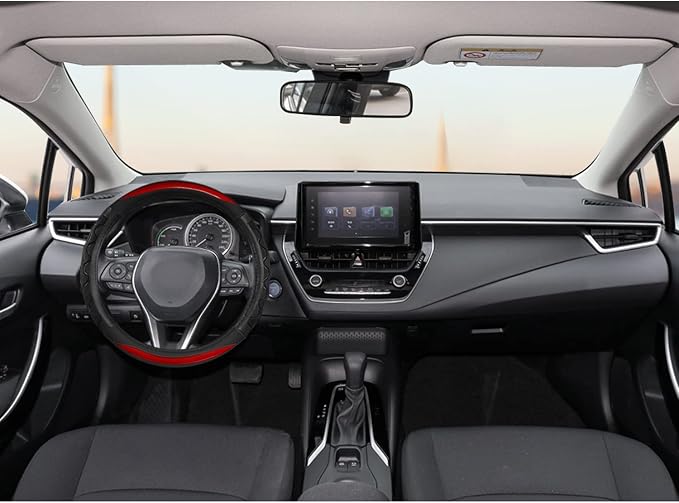 Steering Wheel Cover for Toyota Tacoma,4Runner,Tundra,Sequoia, Large Size - Red