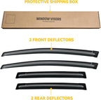 Window Visor for Honda Fit 2009-2014, Out-Channel Rain Guards Shields Vent Deflector Shade Wind Dark Smoke 2010 2011 2012 2013, Tape-On Outside-Mount, 4PCS