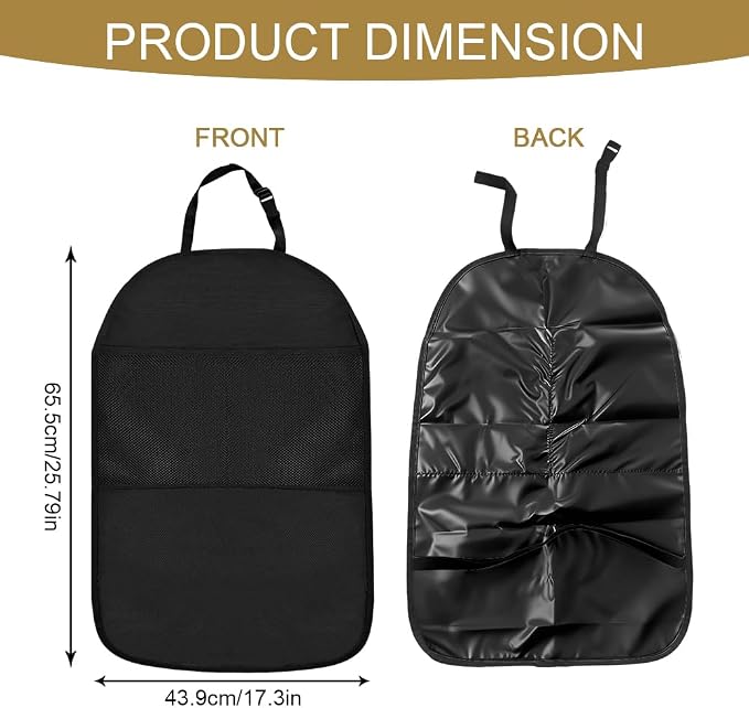 Kick Mat Back Seat Protector, Back Seat Cover for Kids, Large Vehicle Backseat Protector with 2 Mesh Storage Pockets, Waterproof Car Backseat Protective Covers for Most Vehicles (1PCS)