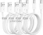 Car Carplay Cable for iPhone 17 16 15 Charger Cord,4 Pack 6FT USB A to USB C Cable for iPhone 17 Pro Max/16 Pro/15 Plus Charger,USB C Car Charger for Apple 17 Air/16 Pro Max/16e/15/iPad Pro