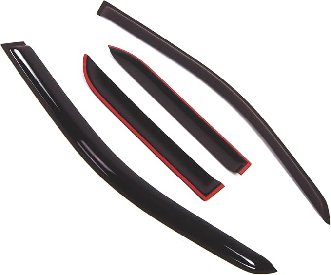 Outside Mount Window Vent Visors Rain Guards Compatible with Pontiac Aztek 2001-2007 | Side Window Wind Deflectors Rain Shields | Smoke Tinted, 4 Pcs Set, DGWV-366
