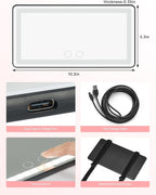 Car Sun Visor Vanity Mirror, Car Vanity Mirror With Lights, Makeup with 3 Light Modes & 60 LEDs, Rechargeable Dimmable Touch Control Travel Makeup for Truck SUV