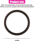 Elastic Stretch Steering Wheel Cover, Anti-Slip, 15inch, Coffee | Microfiber Odorless Breathable Ice Silk Car Steering Wheel Protector, Easy Carry, Warm in Winter & Cool in Summer