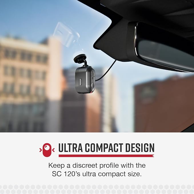 Cobra Discreet Dash Cam (SC120) - QHD 1440P Video Resolution, Built-in WiFi, Night Vision, Continuous Recording, Compact Design, 16 GB SD Card Included