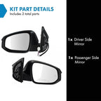 2 Piece Driver and Passenger Side Mirror Assembly Set Electric Adjustment Heated No Memory Black Compatible with 2015-2018 Toyota RAV4 TO1320343 TO1321343