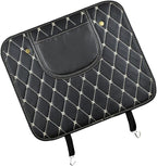 Childproof Back Kick Pad Scratch Protector Leather Storage Pockets for Family Travel Kick Mat
