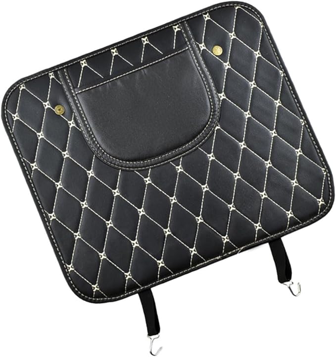 Childproof Back Kick Pad Scratch Protector Leather Storage Pockets for Family Travel Kick Mat