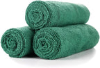 Sport & Workout Towel - Gym, Exercise, Fitness, Spa, Ultra Soft, Super Absorbent, Fast Drying Premium Microfiber, 320gsm, 16in x 27in, Dark Green (3-Pack)
