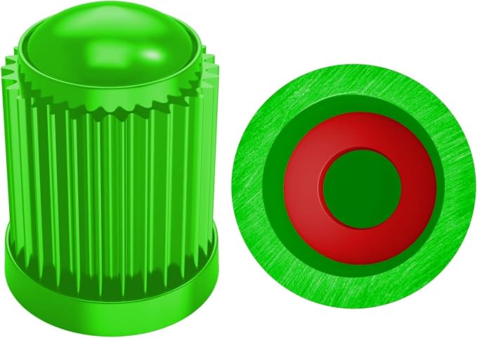 (30 Pack) Tire Stem Valve Caps, with O Rubber Ring, Universal Stem Covers for Cars, SUVs, Bike and Bicycle, Trucks, Motorcycles, Airtight Seal Heavy Duty (Green (30 Pack))