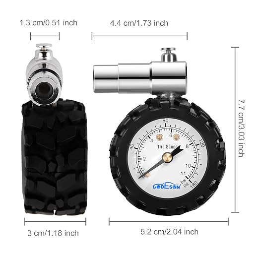 Presta Valve BicycleTire Pressure Gauge 0-160psi and 0-11bar