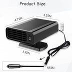 12V Portable Fast Heating Car Defroster and Defogger, 150W Car Heater for Windshield, 360° Heater Plug into Cigarette Lighter for Cars, SUVs, RVs