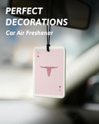 Boho Pink Western Car Air Freshener 4 Pcs, Preppy Cow Skull Cactus Cowgirls Boots Hanging Air Freshener for Cars Closet Drawer Books, Girly Western Car Accessories Mirror Decor for Women