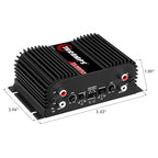 TS 400x4 2 Ohms Black Multichannel Stereo Amplifier 400 Watts Rms, 4 Channels, Full Range, Car Audio Digital 2 Bridged Channel, Crossover High/Low Pass, with RCA and Automatic High Level Input