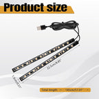 Car LED Strip Light, 12V 24 LED Vehicle Interior Atmosphere Lamps with USB Port, Auto Under Dash Ambient Night Light, Universal Car Accessories (Blue, USB)