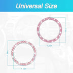 Car Bling Crystal Rhinestone Engine Start Ring Stickers, 1 Single Drainage Drill and 1 Double Drainage Drill Car Start Button Cover, Key Ignition Knob Bling Ring Decals, Car Accessories(Set Pink)