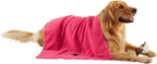 Pet Grooming Microfiber Towel, Embroidered Collection, X-Large,41x23.5, Raspberry Sorbet