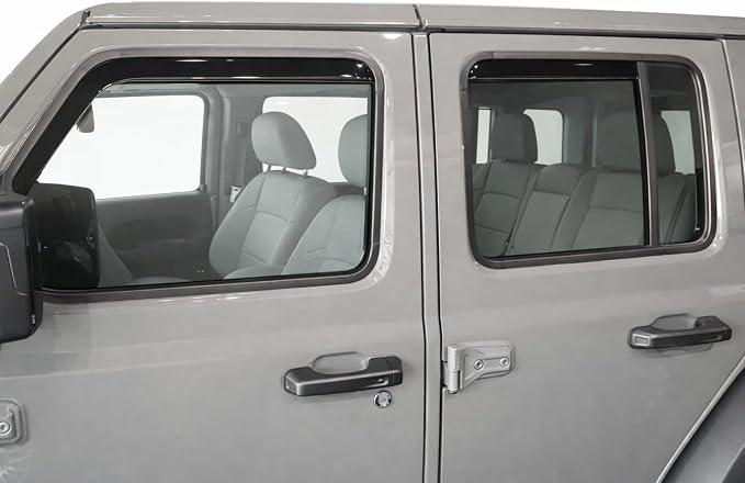 2018-2026 in-Channel Rain Guards for Jeep Wrangler JL Side Window Deflector Visors Unlimited 4 Door & for Jeep Gladiator JT 2020-2026 Vent Shades