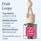 CE CRAFT Car Air Freshener Diffuser, Fruit Loops, 2 Pack Air Deodorizer for Essential Oils, Long Lasting Car Diffuser Bottle, Reusable Jar, Multicolor