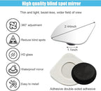 Fan Shape Blind Spot Car Mirror - 2" Frameless HD Glass Convex Mirror - 360 Degree Wide Angle Rear View Mirror Side Mirror with Adjustable Stick for Car SUV Truck (Fan/2PCS)