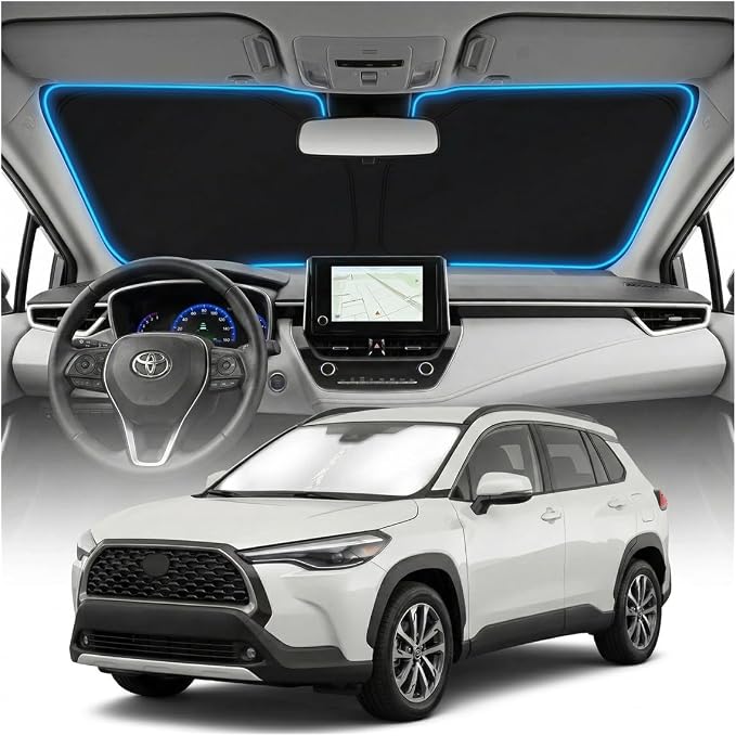 for Toyota Corolla Sun Shade Windshield Cover - Custom Fit Corolla Accessories 2014-2019 Sunshade Foldable UV Protection & Heat Shield Sun Visor Accessories