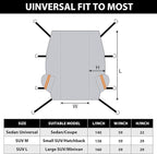 Half Car Cover, Windshield Cover for Ice and Snow with Cotton Liner, Car Cover Waterproof All Weather for Snow, Sun, Rain, Dust, UV Protection Fit SUV L