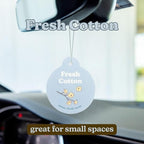 Fresh Cotton Car Charms 4-Pack - Scent Notes: Cotton, Floral and Wood