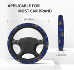 Sun Moon Twelve Zodiac Signs Steering Wheel Cover Car Accessories Cute for Women Girls Girly Universal 15 Inch Neoprene Auto Interior Decor Anti Slip Car Truck Protector