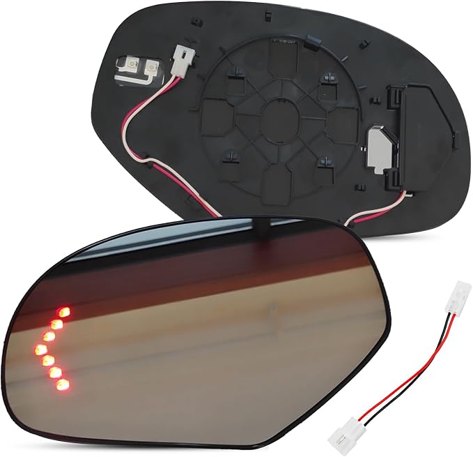 LH Driver Side Mirror Glass Replacement for 2007-2014 Chevrolet Silverado Suburban Tahoe Avalanche GMC Sierra Yukon XL Cadillac Escalade Rearview Side Heated Mirror with signal light Replace GM1325138