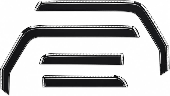 2018-2026 in-Channel Rain Guards for Jeep Wrangler JL Side Window Deflector Visors Unlimited 4 Door & for Jeep Gladiator JT 2020-2026 Vent Shades