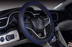 Large Size Steering Wheel Cover Anti-Slip,Safety,Soft,Breathable,Durable,Full Surround,Comfortable Grip Microfiber Leather (15.5-16 inch, Black Dark Blue)