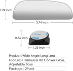 2 pcs Blind Spot Mirrors, HD Glass Convex 360° Wide Angle Side Rear View Mirror with ABS Housing for Cars SUV and Trucks