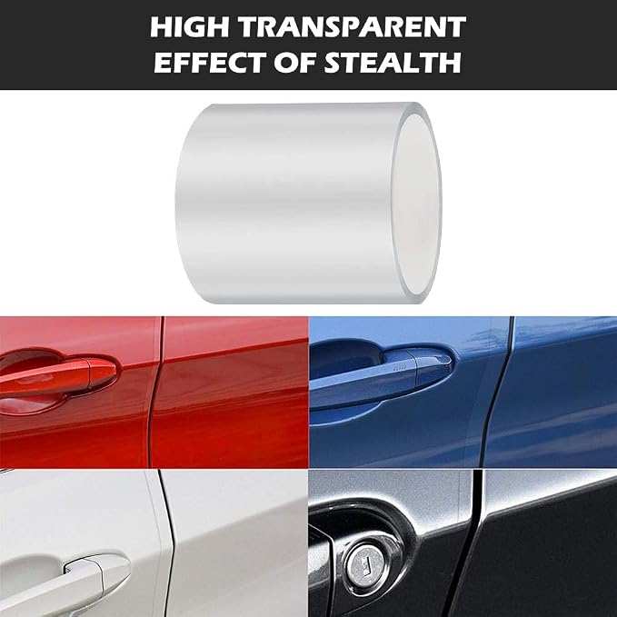 Car Door Invisible Anti-Collision Self Adhesive Seal Strip Seal Weather Strip Scratch Resistant Transparent Fit for Most Car, Protect The Car Body and Door (16.4Ft x 4In)