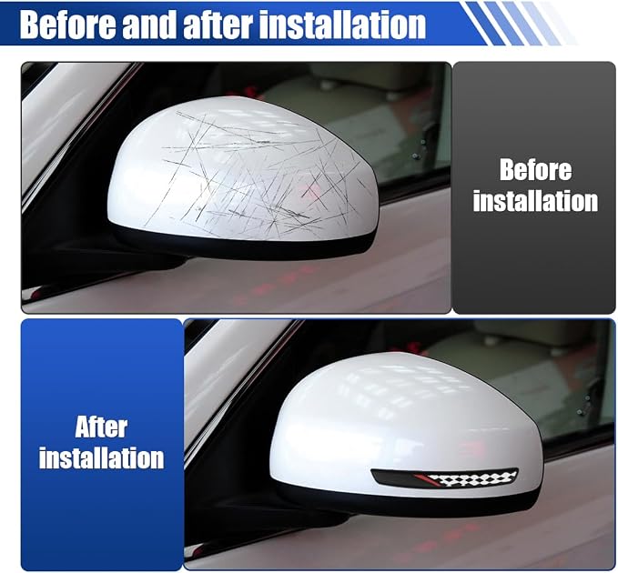Craedli 6PCS Universal Car Door Edge Guards, Anti-Scratch Auto Bumper Body Protector Trim Guard Car Door Anti-Collision Strips, Self-Adhesive Auto Side Rearview Mirror Protector Sticker(Grid)