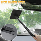 Zpana Car Windshield Cleaning Tool, Vehicle Window Cleaner with Extendable Handle & 2 Washable Microfiber Pads, Automotive Glass Wiper Windscreen Wash Kit, Universal for Vehicles