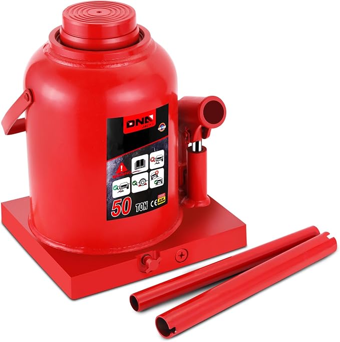 50 Tons / 110231 lbs Lifting Automotive Welded Hydraulic Bottle Jack for Repair Vehicle, Pickup, Truck, w/Manual Handle, Red,TOOLS-00365