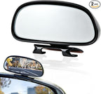 Blind Spot Mirror, HD Glass & ABS Housing, 360° Adjustable Convex Wide Angle Rear View Mirror, Stick-On Universal Fit for Car SUV Truck RV Van, Black (1, Capsule-shaped, Black Clip-on)