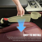 Car Seat Gap Plug with Storage Slot, Car Seat Gap Filler, 2PCS | Auto Gap Filler Organizer with Cup Holder, Universal Carseat Side Gap Filler Strip Between Front Seats & Console for Most Car