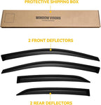 Window Visors for Toyota Corolla 2009-2013, Rain Guards Shields Vent Deflector Shade Dark Smoke 2010 2011 2012, Tape-On, 4PCS