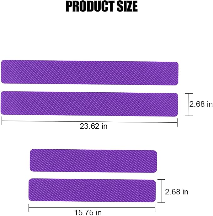 4PCS Car Door Sill Protector, 3D Carbon Fiber Vehicle Entry Edge Guard Trim, Anti-Scratch Automotive Threshold Sill Cover Strips Accessories, Universal for SUV, Sedan, Truck (Purple)