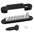 Marine Bus Bar 12V 150A Power Distribution Block 1/4" Stud & 12 x #8 Terminal Screws 12 Volt DC Ground Battery Bus Bar for Boat Automotive Solar