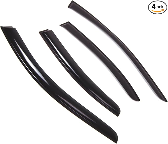 Outside Mount Window Vent Visors Rain Guards Compatible with Nissan Maxima Sedan 2009-2015 | Side Window Wind Deflectors Rain Shields | Smoke Tinted, 4 Pcs Set, DGWV-346