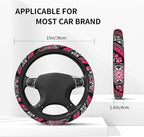Boho Car Steering Wheel Cover Auto Accessories Universal 15 Inch Non-Slip Neoprene for Women Cute Automotive SUV Van Truck Wheel Protector