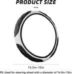 15 Inch Car Leather Steering Wheel Cover, Automotive Accessories Elastic Breathable Anti-Slip Soft Wheel Protector Fits Men and Women, Suitable for SUVs, Trucks, Vehicles and RVs (White)