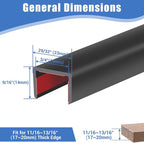 Rubber Edge Trim, Self-Adhesive Flexible Edge Protector for Plywood, Cabinet and Drawer, 3/4" Peel and Stick U Shaped Edge Banding for Wood, EPDM Material, Fit 0.75"(19mm), Length 10Ft