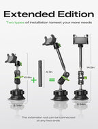 Car Phone Holder, Ultra-Durable Mteal Phone Holders for Your Car, 360° Rotation Cell Phone Car Mount for Windshield, Suction Cup Car Phone Mount for iPhone Samsung All Smartphone