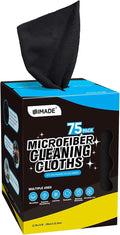 Microfiber Cleaning Cloth, 75 Sheets Microfiber Towels for Cars Commercial Grade Washcloths Lint-Free Bulk Shop Towel Cleaning Rags for Household Restaurant Garage Housekeeping, 11"x 9", Black