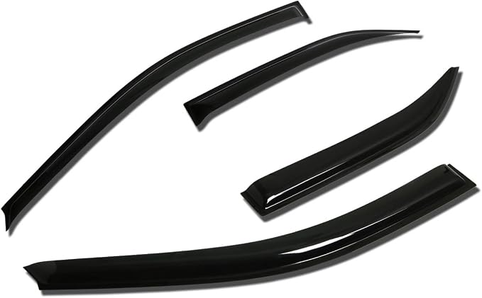 Window Visors Compatible with 12-15 Camry, 4Pcs Front & Rear Tape-On Window Vent Visor Deflectors Rain Guard, Glossy Dark Smoke
