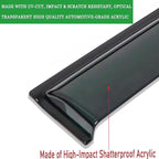 Window Visor Rain Guard for Ford F-150 04-08,06-08 Lincoln Mark LT Crew Cab | Not Fit 2004 Heritage, Window Deflectors, Vent Visors, Sun Shades, Window Shields, Dark Smoke, Truck Accessories