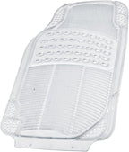 4-Piece Rubber Transparent Clear Floor Mats Heavy Duty for Front & Rear Car Truck Van SUV, All Weather Protection, Universal Fit
