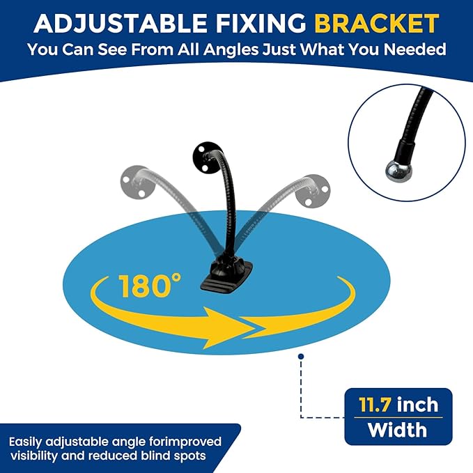 11.7in acrylic convex mirror 180° adjustable wide-angle indoor security mirror suitable for monitoring blind spots in parking lots Garage warehouses offices and traffic safety management